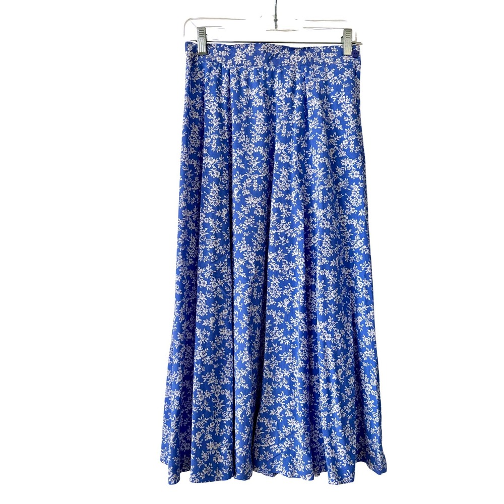 Blue Floral Maxi Skirt
